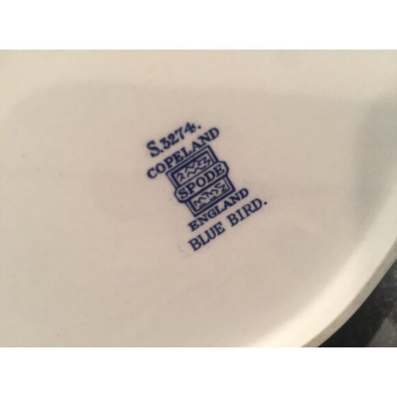 Copeland Spode S.3274 Blue Bird Pattern Fine Stone China 10 1/2 Oval Bowl Englan - Picture 3 of 3